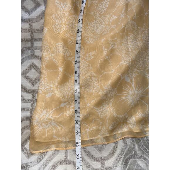 Tommy Bahama Silk Floral Dress Light Orange Vintage Tropical Print Sleeveless  6 - Picture 3 of 8